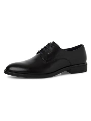 s.Oliver Leder-Schnürschuhe in Schwarz