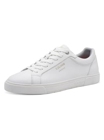 s.Oliver Leder-Sneakers in Weiß