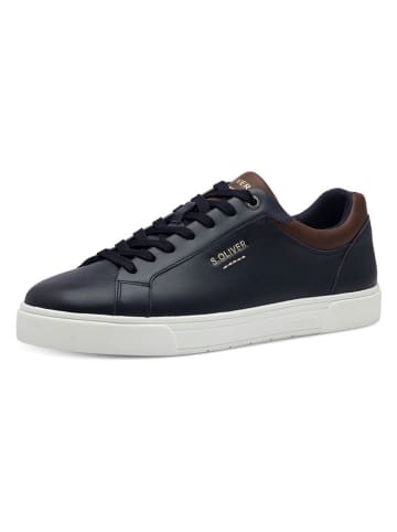 s.Oliver Skórzane sneakersy w kolorze granatowym