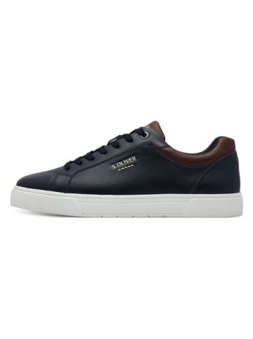 s.Oliver Skórzane sneakersy w kolorze granatowym