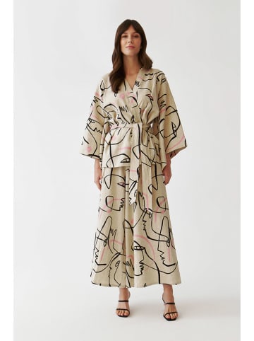 TATUUM Poncho in Creme/ Schwarz/ Rosa
