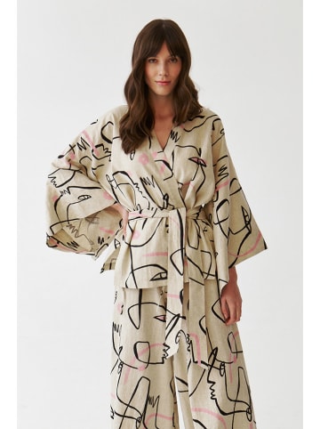 TATUUM Poncho in Creme/ Schwarz/ Rosa