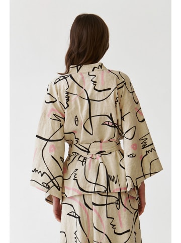 TATUUM Poncho in Creme/ Schwarz/ Rosa