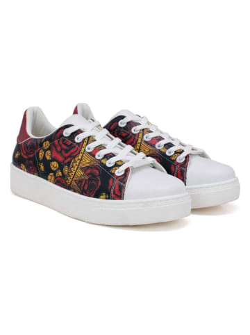 Goby Leren sneakers wit/zwart/rood