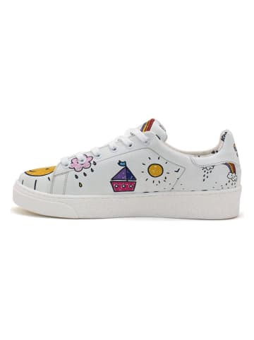 Goby Leder-Sneakers in Weiß/ Bunt