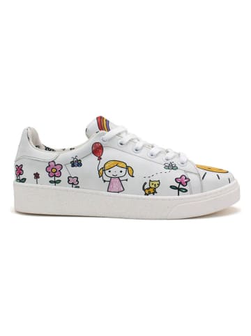 Goby Leder-Sneakers in Weiß/ Bunt