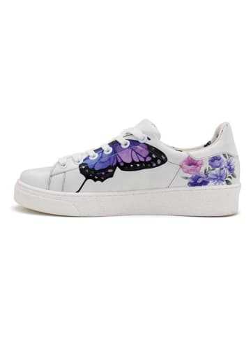 Goby Leren sneakers wit/blauw/paars