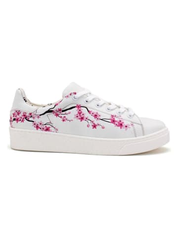 Goby Leren sneakers wit/roze