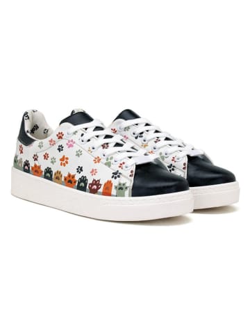 Goby Leren sneakers wit/zwart/meerkleurig