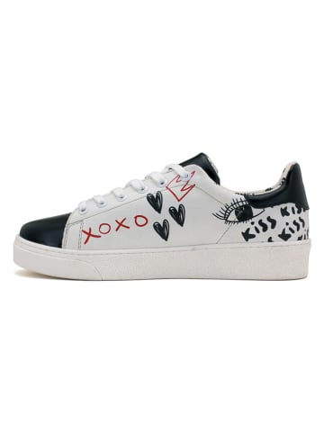 Goby Leren sneakers zwart/wit