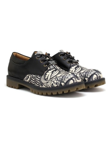 Goby Leren veterschoenen zwart/crème