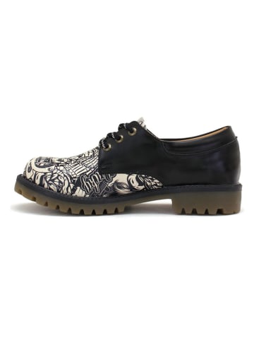 Goby Leder-Schnürschuhe in Schwarz/ Creme