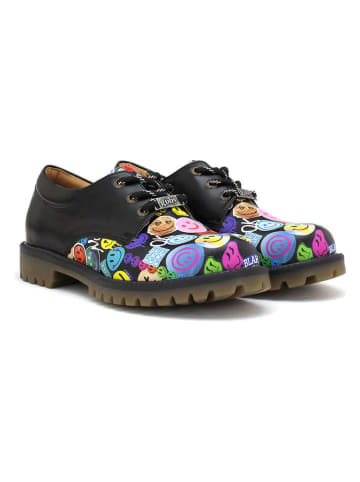 Goby Leder-Schnürschuhe in Schwarz/ Bunt