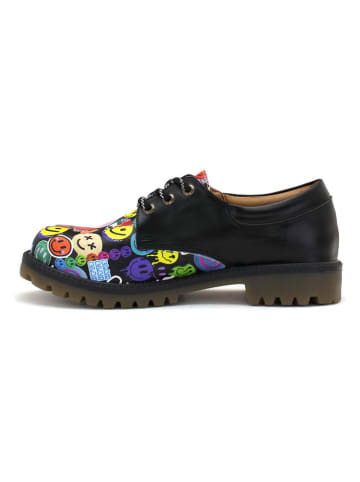 Goby Leder-Schnürschuhe in Schwarz/ Bunt