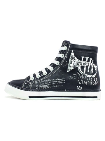 Goby Leren sneakers zwart/wit