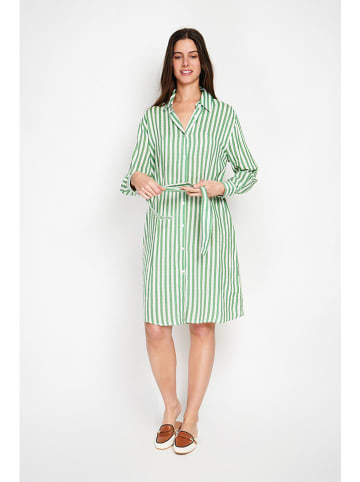 William de Faye Kleid in Grün/ Weiß