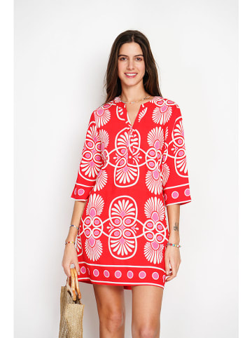 William de Faye Kleid in Rot/ Weiß