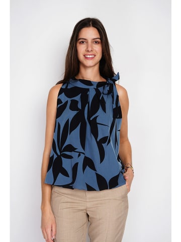 William de Faye Top in Blau/ Schwarz