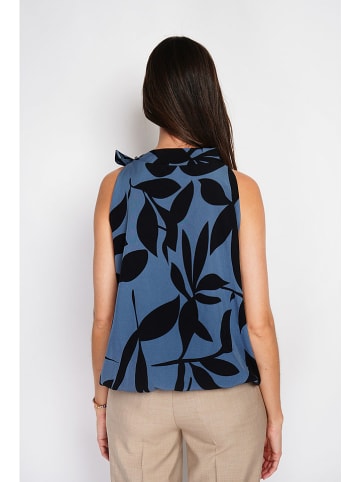 William de Faye Top in Blau/ Schwarz