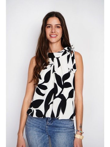 William de Faye Top in Weiß/ Schwarz