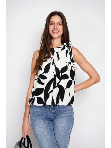 William de Faye Top in Weiß/ Schwarz