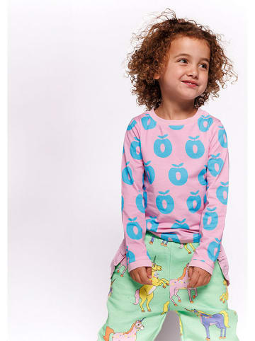 Småfolk Longsleeve "Äpfel" in Rosa/ Blau