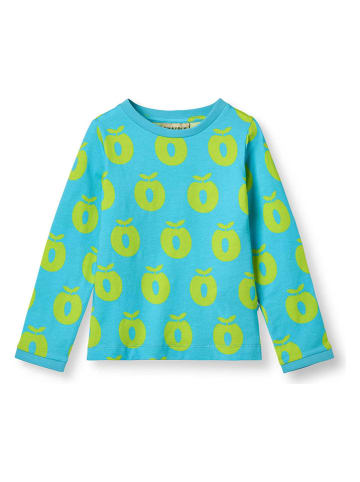 Småfolk Longsleeve "Appel" turquoise/groen