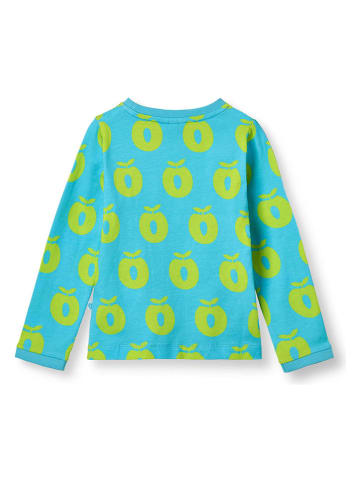 Småfolk Longsleeve "Äpfel" in Türkis/ Grün