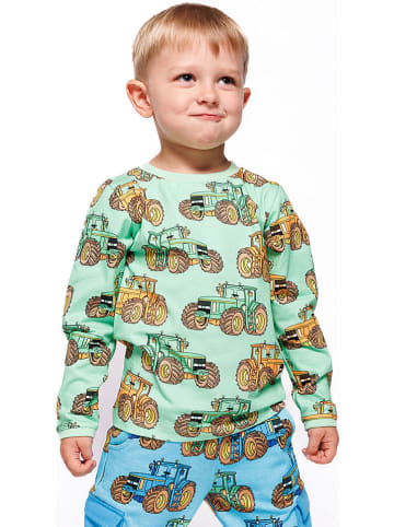 Småfolk Longsleeve "Traktoren" in Grün/ Bunt