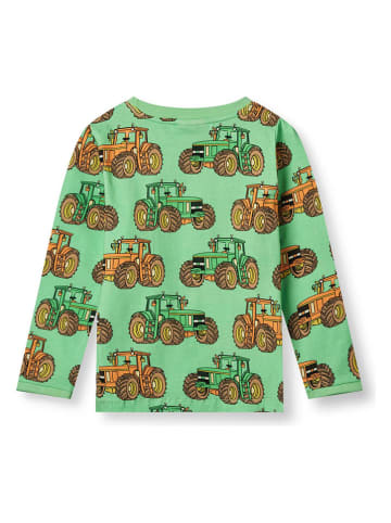 Småfolk Longsleeve "Traktoren" in Grün/ Bunt