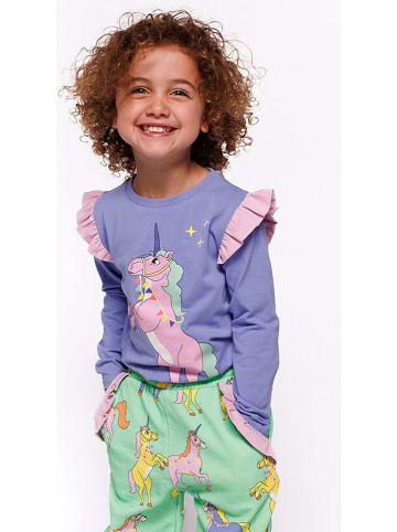 Småfolk Longsleeve "Einhörner" in Lila/ Rosa
