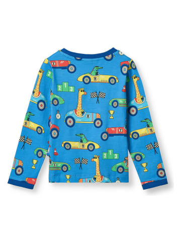 Småfolk Longsleeve "Racewagens" blauw/meerkleurig
