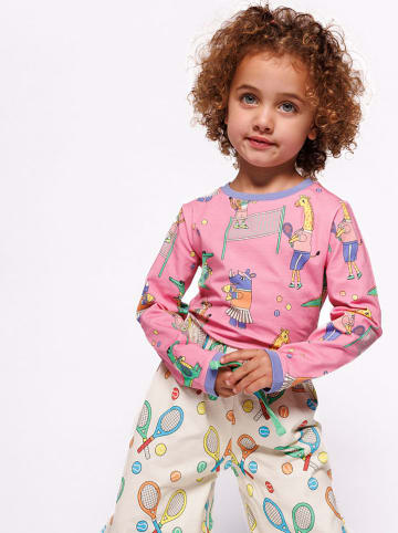 Småfolk Longsleeve "Tenniskamp" in Pink/ Bunt