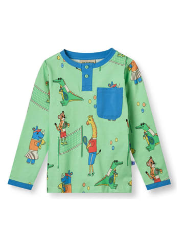 Småfolk Longsleeve "Tenniskamp" in Grün/ Bunt