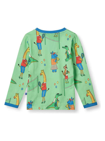 Småfolk Longsleeve "Tenniskamp" in Grün/ Bunt