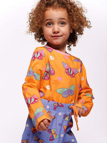 Småfolk Longsleeve "Vlinders" oranje/roze