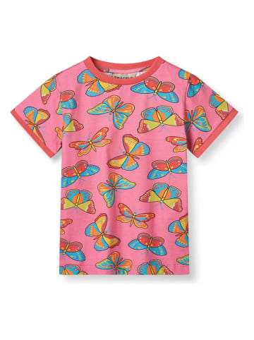 Småfolk Shirt "Schmetterlinge" in Pink/ Bunt