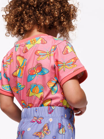 Småfolk Shirt "Schmetterlinge" in Pink/ Bunt