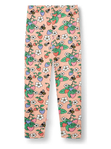 Småfolk Legginsy w kolorze brzoskwiniowym ze wzorem