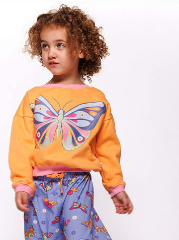 Småfolk Sweatshirt "Schmetterlinge" in Orange/ Pink