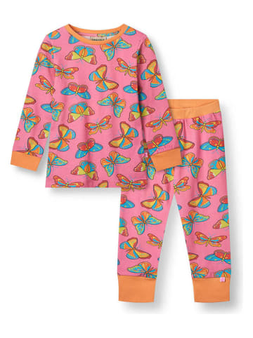 Småfolk Pyjama "Schmetterlinge" in Pink/ Bunt