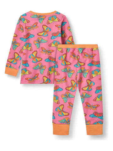 Småfolk Pyjama "Schmetterlinge" in Pink/ Bunt