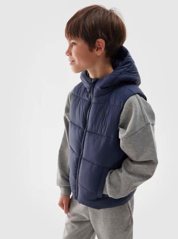 4F Doorgestikte bodywarmer donkerblauw