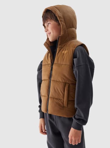4F Doorgestikte bodywarmer lichtbruin