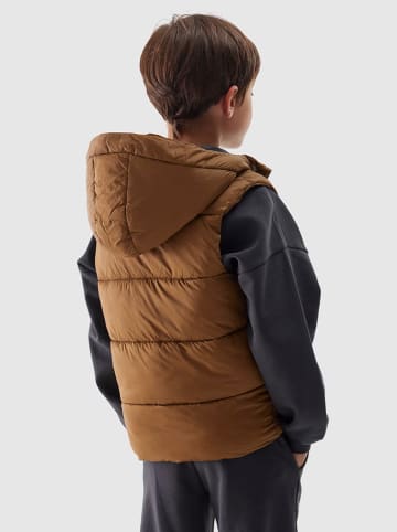 4F Doorgestikte bodywarmer lichtbruin