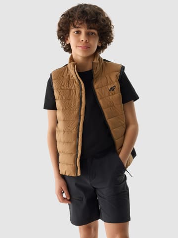 4F Doorgestikte bodywarmer lichtbruin