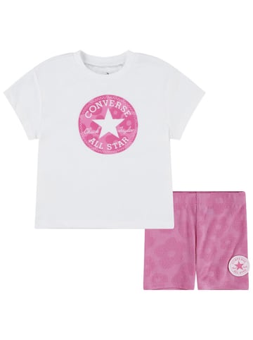 Converse 2-delige outfit wit/roze