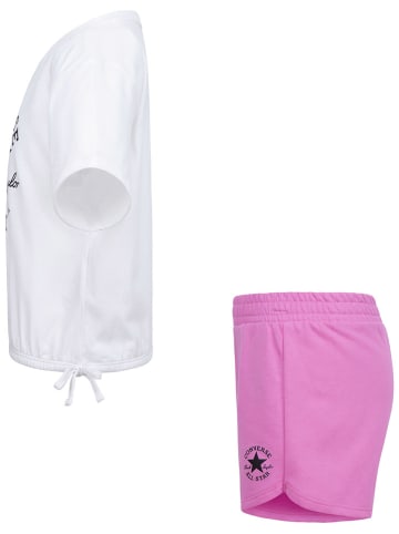 Converse 2-delige outfit wit/roze