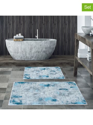 Elizabed 2er-Set: Badematten in Blau
