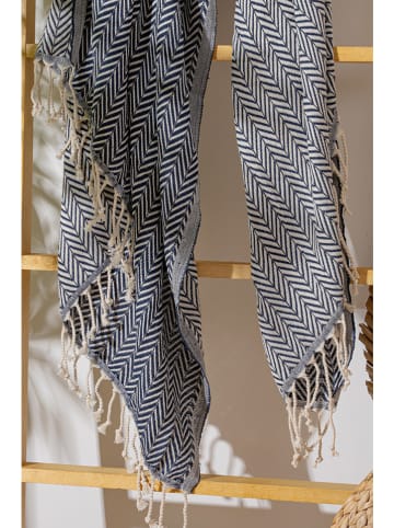 Elizabed Strandtuch in Dunkelblau/ Beige